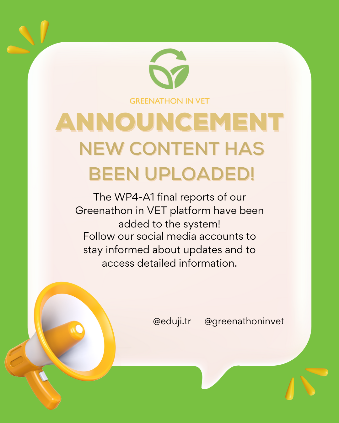 WP4-A1 Final Report Announcement